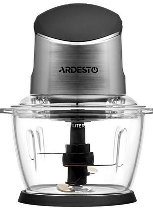 Измельчитель ardesto, 400вт, чаша-1000мл, стекло, корпус-пластик/металл, черно-серебристый