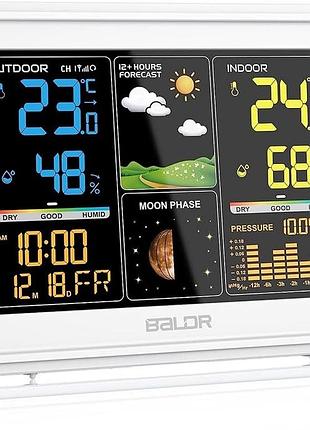 Метеостанція baldr, цифровий термометр, гігрометр, термометр для приміщень та вулиці,