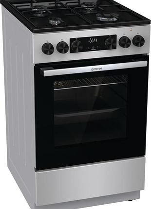 Плита gorenje комбинированная, 62л, 50x60см, дисплей, iconled, эмалированные, титан
