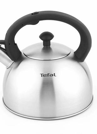 Чайник зі свистком tefal duetto+, 2.5л, нержавіюча сталь, сталевий, чорний