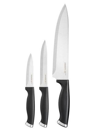 Набір ножів ardesto gemini gourmet 3 пр., чорний, нержавіюча сталь, пластик