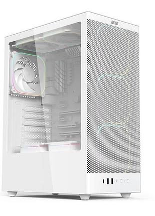Корпус 2e gaming iconic v8210w без бп, 1xusb3.0, 1х usb 2.0, 1xusb type-c, 4x120мм argb, vga 325мм, lcs ready, контроллер с