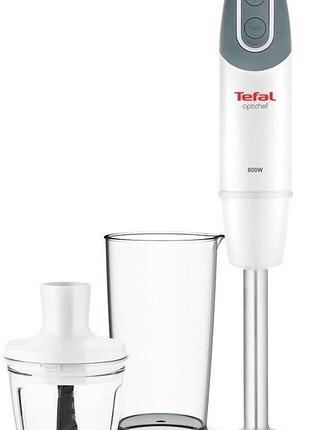 Блендер tefal заглибний optichef, 800вт, 3в1, чаша-800мл, чопер 500мл, турборежим , білий