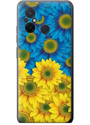 Чехол силиконовый патриотический на телефон xiaomi redmi 12c жёлто-голубые цветы "1048u-2962-58250"