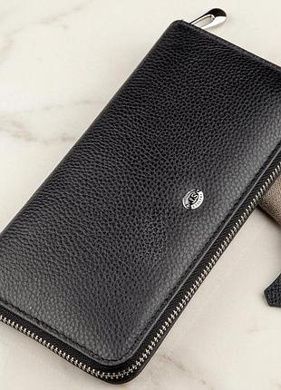 Жіночий клатч на блискавки st leather 18863 чорний