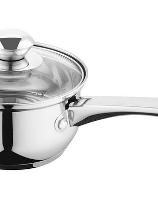Ковш ardesto gemini gourmet spoleto, стеклянная крышка, 1 л, нержавеющая сталь