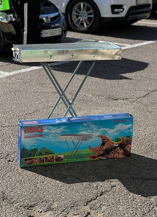 Портативний розкладний мангал barbecue tray з решіткою, см