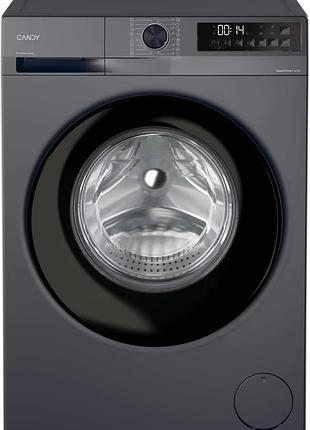Стиральная машина candy prowash 300 фронтальная, 8кг, 1400, a, 48см, дисплей, пара, инвертор, люк черный, cеребристый