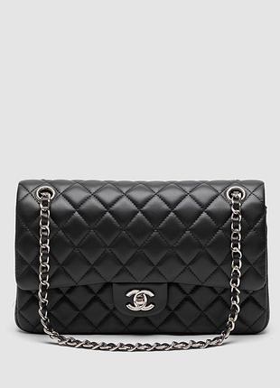 💎 chanel classic 2.55 medium double flap in black
