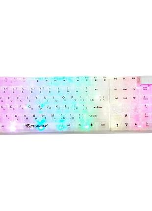 Прозрачная rgb игровая клавиатура k101, 104 клавиши, usb, yelandar an-t20