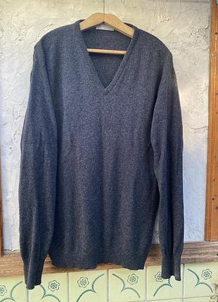Класичний чоловічий светр marks & spencer st michael з натуральної 100% вовни ягняти (lambswool). батал
