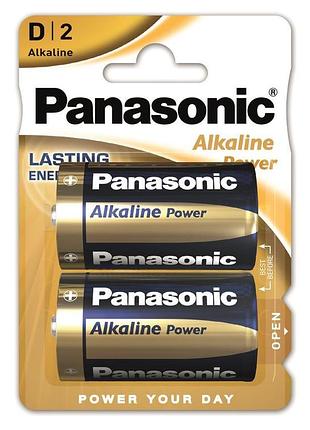 Батарейка panasonic alkaline power щелочная d(lr20) блистер, 2 шт