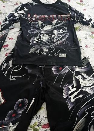 Спортивний костюм чоловічий venum samurai skull чорний