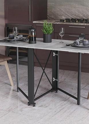 Стіл-книга трансформер оріон ferrum-decor чорний метал дсп бетон мм ( )