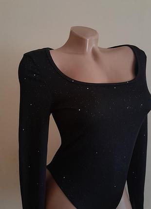 Боди черный xs-s shein 3