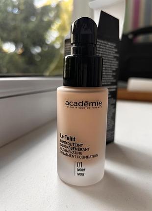 Тональний крем academie regenerating treatment foundation 01 ivory, 30 ml