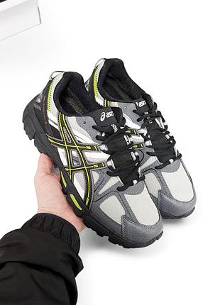 Мужские термо кроссовки asics gel kahana 8 серые/салатовые ❄️