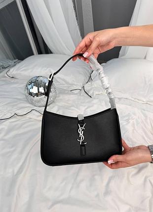 Сумка женская hobo bag black / silver