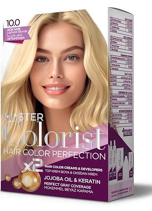 Краска для волос master colorist 10.0 светлый блонд, 2x50 мл+2x50 мл+10 мл