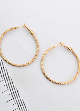 Серьги xuping кольца 4 см из медицинского золота позолота 18к