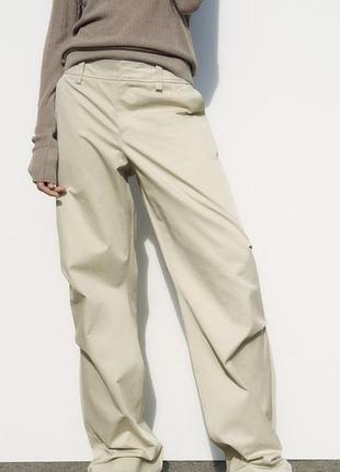 Женские брюки с воскированным эффектом zara original spain брюки зара молочные брюки зара xs; s