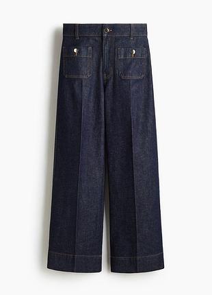 Джинси жіночі h&m wide high waist ankle length сині, розмір 38