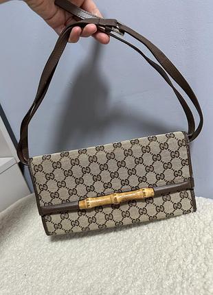 Сумки жіночі gucci коричневі текстильні