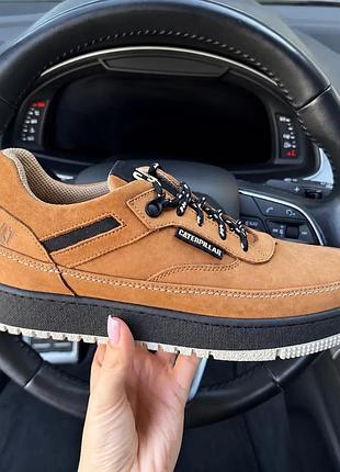 Мужские кожаные кроссовки caterpillar urban trek sand