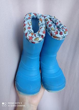 Гумові чоботи для дітей elefanten jelly gummistiefel, блакитні, розмір 22, устілка 14 см