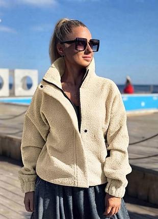 Женский бомбер букле 3