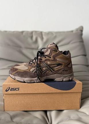 Кросівки зимові asics gel-nyc high brown fur хутро