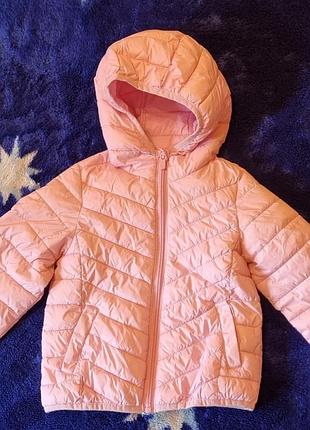 Куртка для дівчинки рожева стьобана з капюшоном