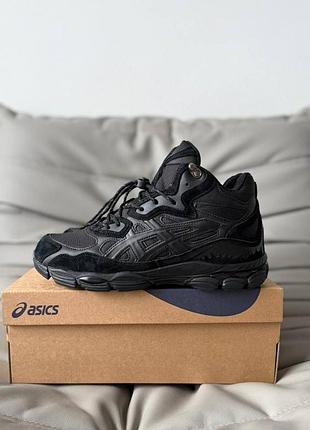 Кросівки зимові asics gel-nyc high black fur хутро