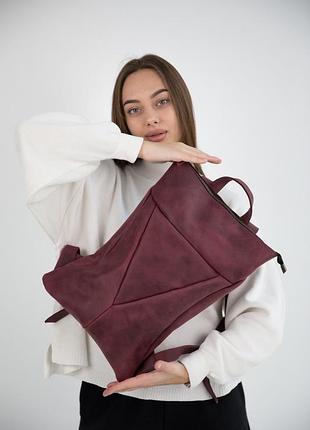 Кожаный рюкзак 40×26×9 см lr-01 — розовый