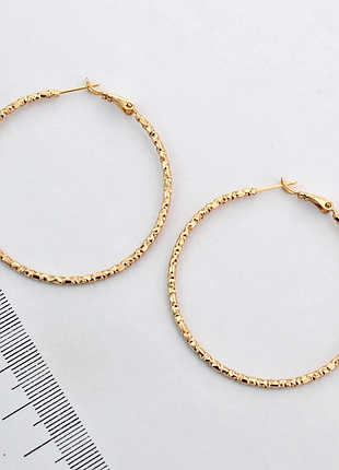 Серьги xuping кольца 5 см из медицинского золота позолота 18к