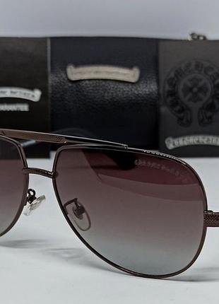 Chrome hearts окуляри краплі чоловічі сонцезахисні модні брендові коричневий градієнт в брендовому пакуванні