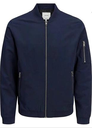 Куртка чоловіча jack & jones бомбер, синя, 5xl