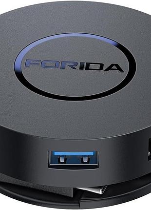 Док-станція mini usb forida 7 портовий хаб концентратор на два монітори, подвійний адаптер 4k hdmi usb c на usb