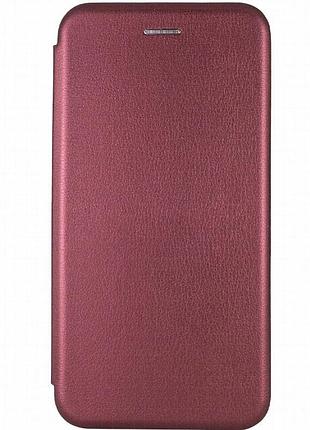 Кожаный чехол-книжка classy для samsung galaxy a26 5g бордовый