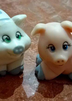 Вінтажні колекційні свинки pound piggies 1998 (weetos cereal toys) лот 2 шт