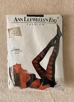 Шикарные ажурные колготки  ann llewellyn esq. размер 4 l-xl 15 den из серии satin sheers