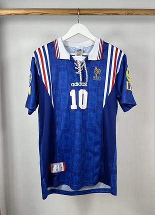 Vintage france #10 zidane футбольна футболка з ефектним дизайном розмір l