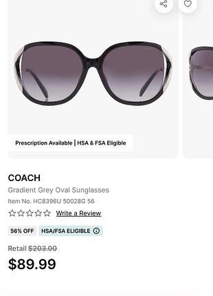 Сонцезахисні окуляри жіночі coach gradient grey oval