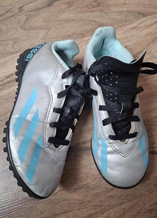 Серые бутсы детские сороконожки adidas crazyfast messi размер 31