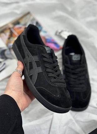 Onitsuka tiger black (asics) | чорні замшеві кеди | 39
