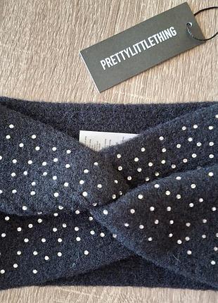 Черная трикотажная повязка на голову бренду prettylittlething