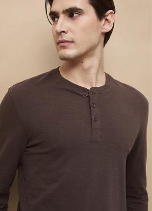Чоловічий лонгслів zara × nanushka lightweight wool t- shirt chocolate.
