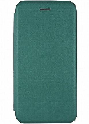 Кожаный чехол-книжка classy для motorola moto g15 power / g17 power зеленый