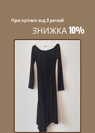 Чорна максі сукня асиметрична