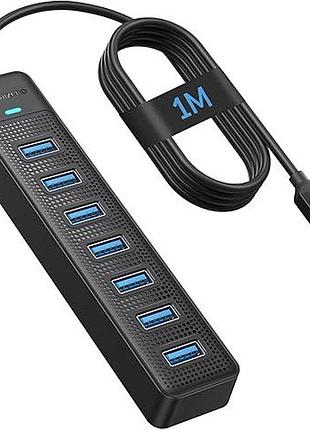7-портовый usb 3.2 хаб с кабелем 1 м phixero xe7u-u3 высокоскоростной многопортовый usb-концентратор